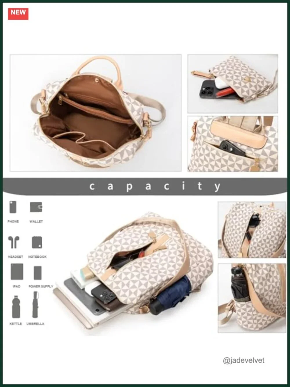 Water-Resistant PU Leather Convertible Backpack Purse